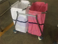 AG-SS019 สองถุง SS โครงโรงพยาบาลรถเข็นผ้าลินินทางการแพทย์รวมทั้งการขาย